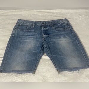 G-STAR RAW Men's 34 Attacc Straight Blue Denim Shorts Jeans Street Skate Cutoff